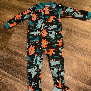 Carter's Black and Teal Dinosaur Footie